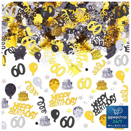 Geburtstag deko gold - 60.,