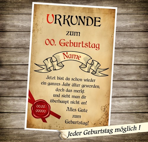Urkunde 40 50 60 - 18,
