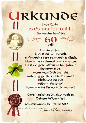 Urkunde geburtstag din a4 - geburtstag,