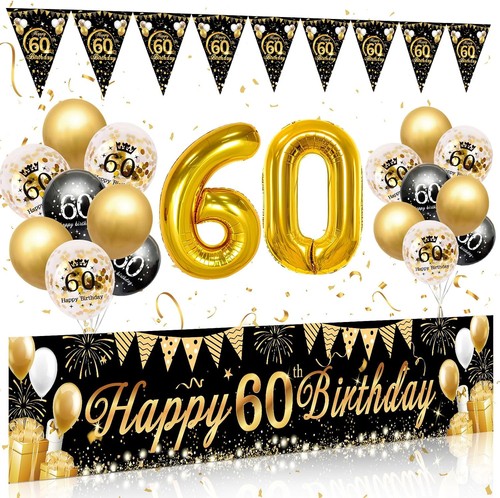 Geburtstag deko schwarz - 60.,