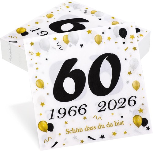 Servietten geburtstag 50 - 60.,