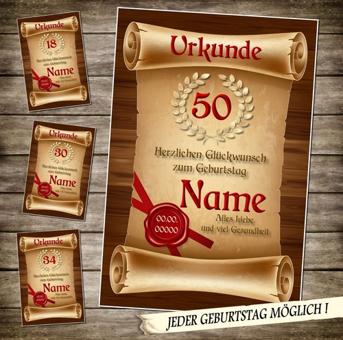 Urkunde 50 60 70 - 30, 40