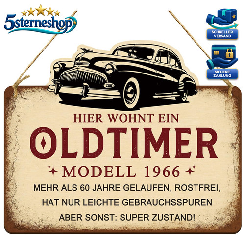 Oldtimer holzschild deko - holzschild,