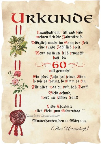 Xxl urkunde geburtstag - urkunde, din
